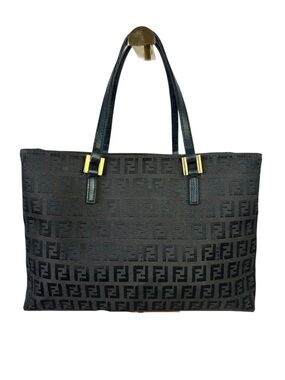 Fendi Black Zucca Canvas Tote Bag